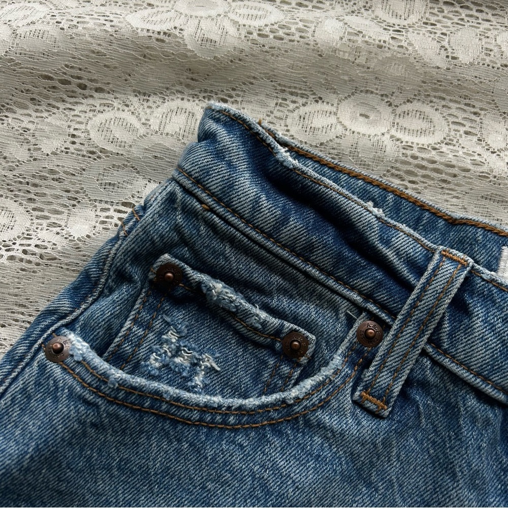 Abercrombie Curve Love High Rise Dad Short 00/24 denim Jean shorts - Picture 5 of 10